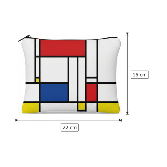 Pochette Mondrian in lino - 22×15 cm