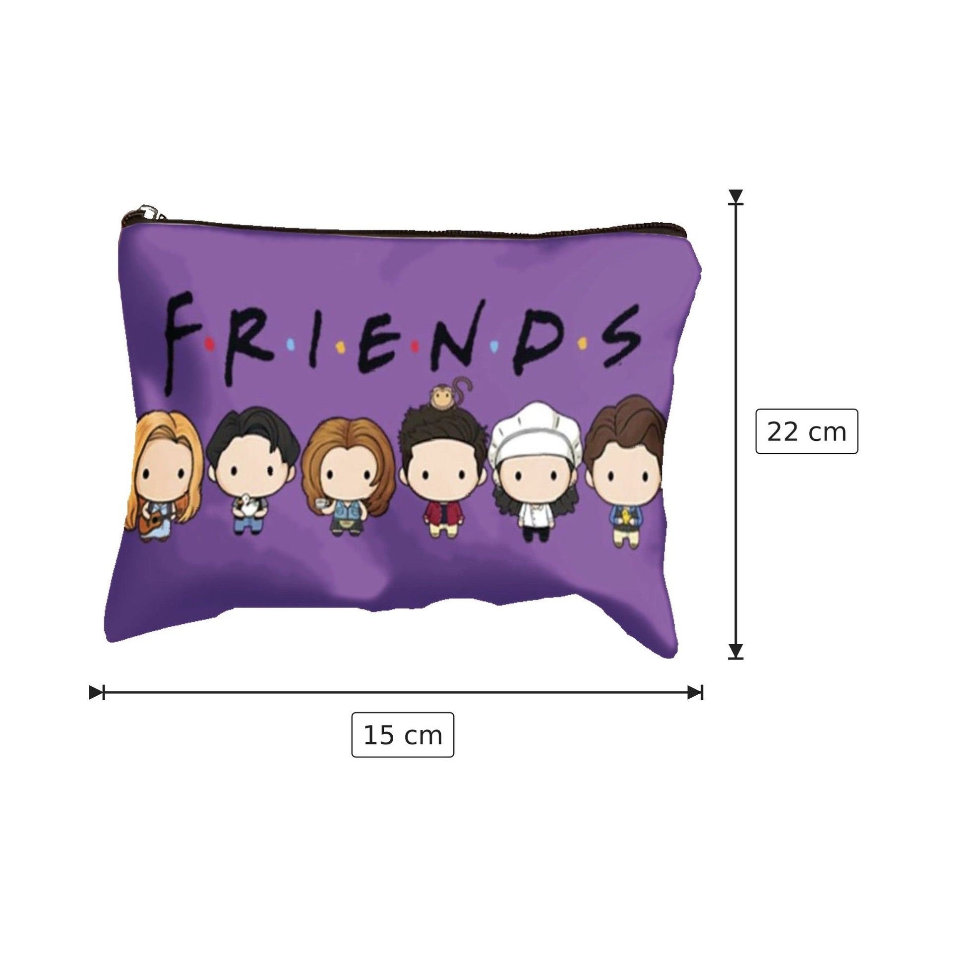 Pochette Friends in poliestere - 15×22 cm