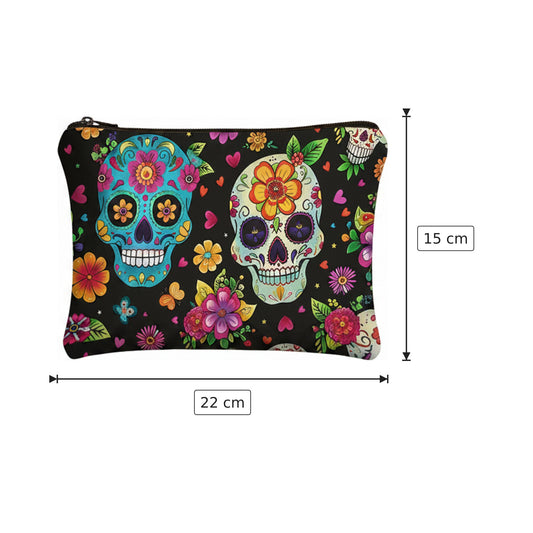 Pochette Teschio Messicano in poliestere - 22×15 cm