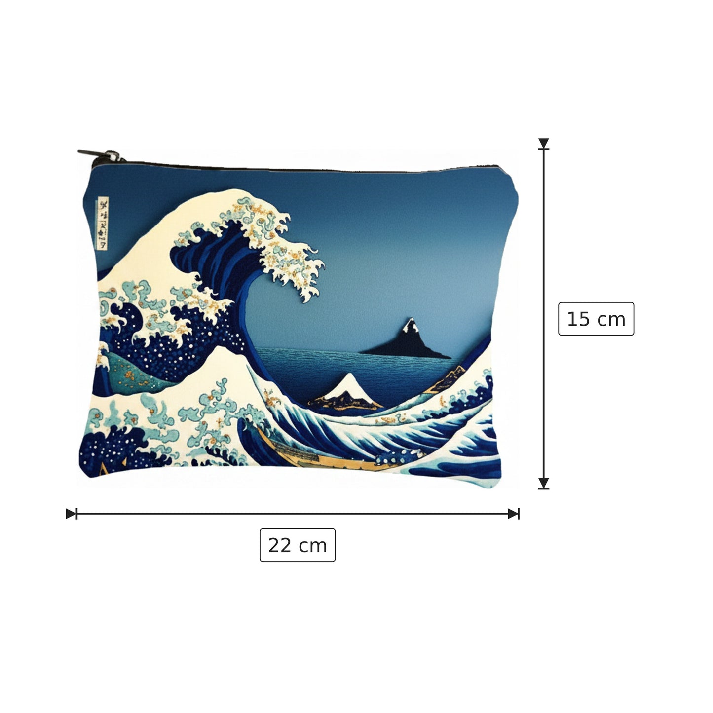Pochette Onda Hokusai in poliestere - 22×15 cm