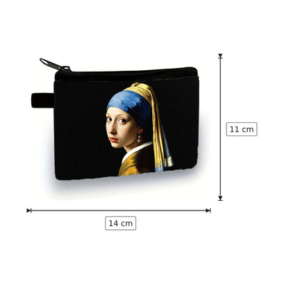 Pochette Donna con orecchino di Perle in tela - 14×11 cm