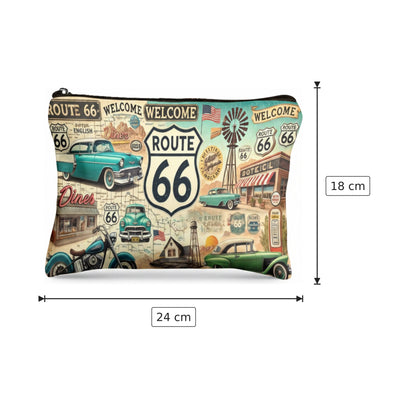 Pochette Route 66 in lino - 24×18 cm