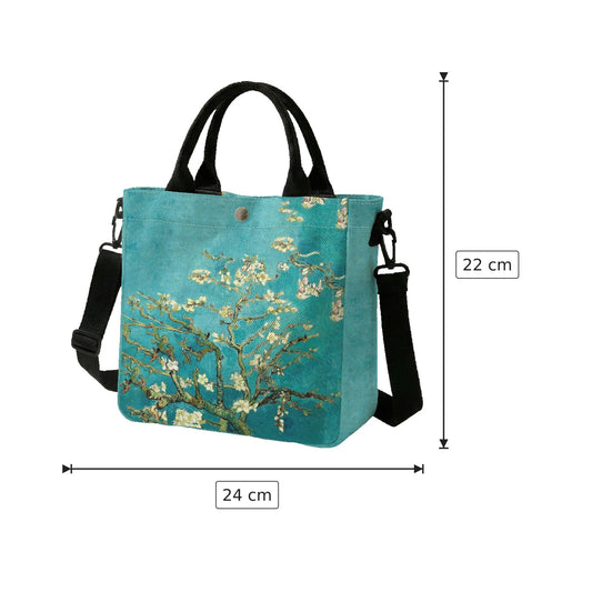 Borsa a tracolla Mandorlo di van Gogh in poliestere - 24×22 cm