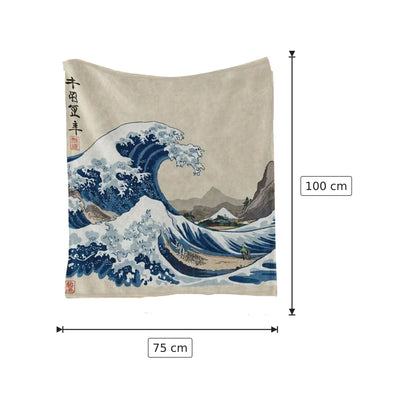 Coperta Onda di Kanagawa Hokusai 75x100 cm - 180x230 cm - 150x200 cm