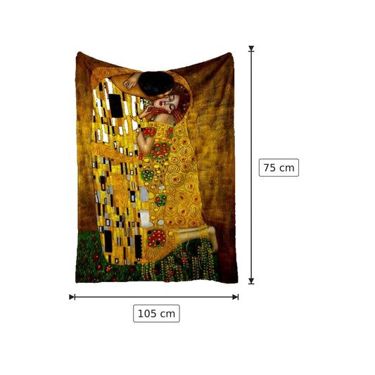 Plaid Gustav Klimt il bacio 105X75 cm - 155x135 cm - 205x155 cm