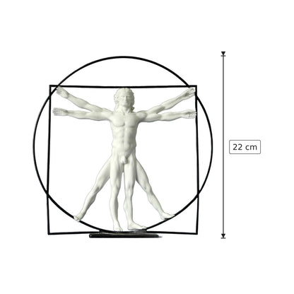 Leonardo Da Vinci - Uomo Vitruviano - h 22 cm - Scultura 3D - Fatta e Dipinta a Mano