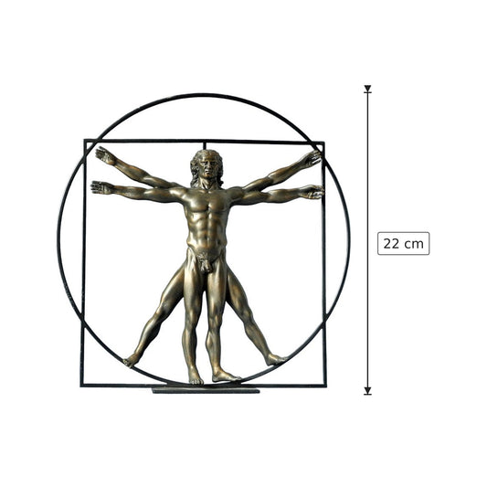 Leonardo Da Vinci - Uomo Vitruviano - h 22 cm - Scultura 3D - Fatta e Dipinta a Mano