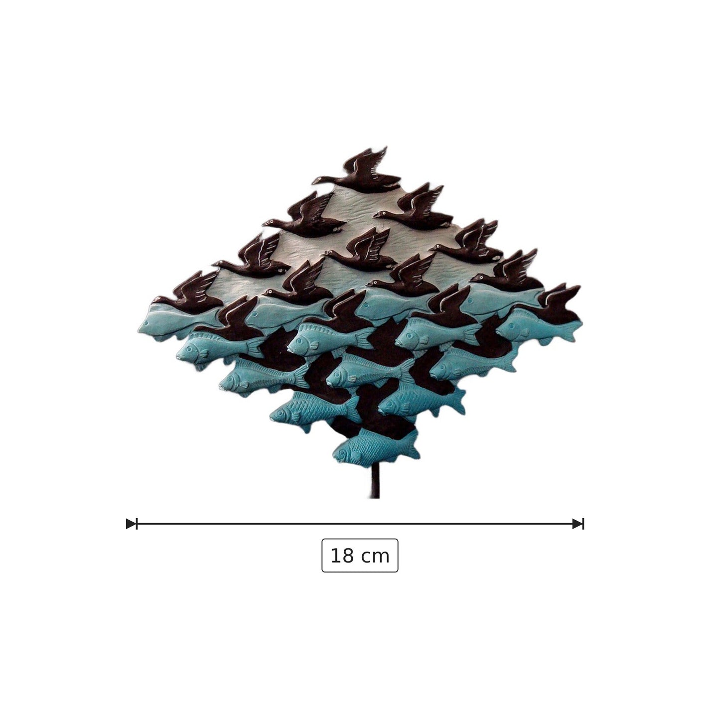 Maurits Cornelis Escher - Aria e acqua - h 18 cm - Scultura 3D - Fatta e Dipinta a Mano