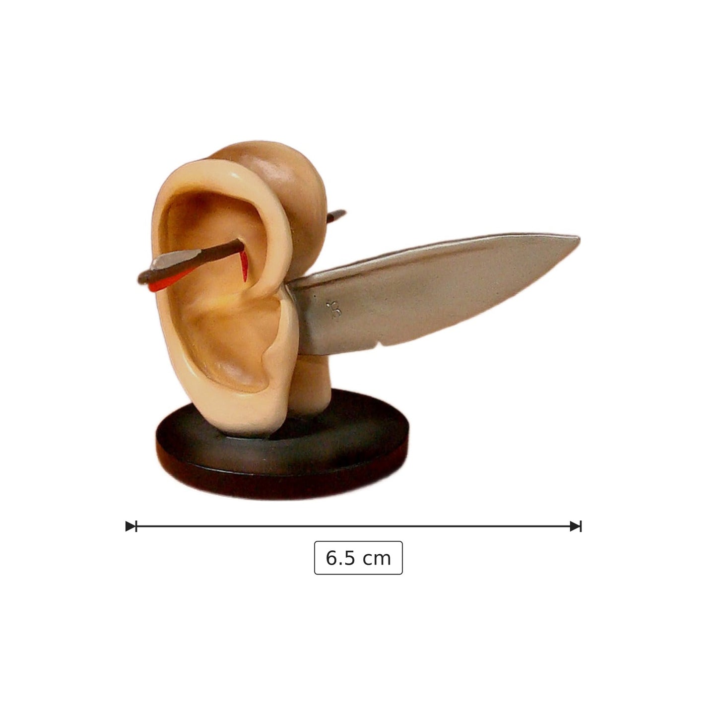 Hieronymus Bosch - Orecchio con coltello - h 6.5 cm - Scultura 3D - Fatta e Dipinta a Mano