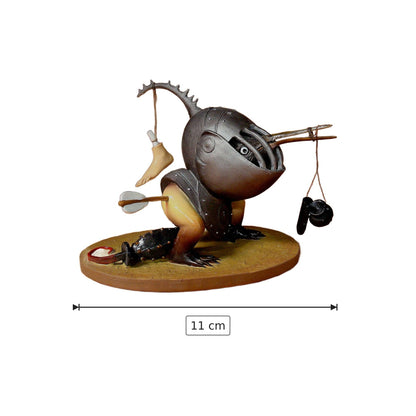 Hieronymus Bosch - Mostro uccello con elmo - h 11 cm - Scultura 3D - Fatta e Dipinta a Mano