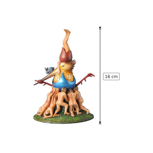 Hieronymus Bosch - Uccello nell'uovo blu - h 16 cm - Scultura 3D - Fatta e Dipinta a Mano