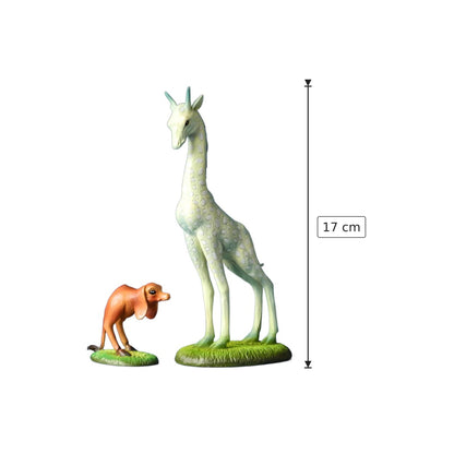 Hieronymus Bosch - Giraffa e cane a due zampe - h 17 cm - Scultura 3D - Fatta e Dipinta a Mano