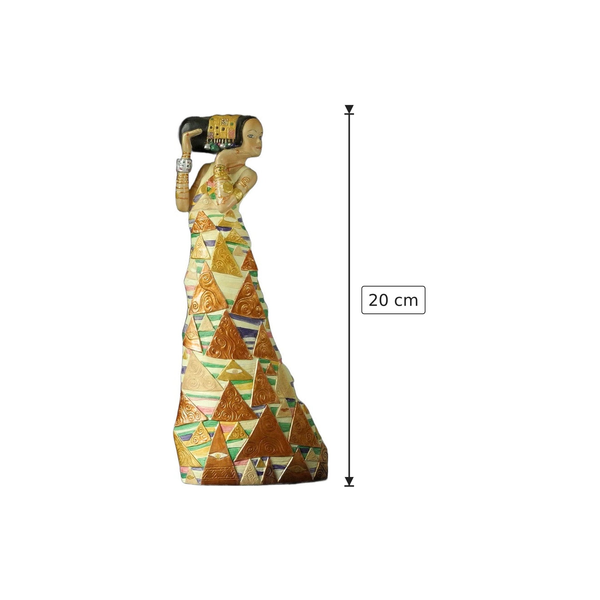 Gustav Klimt - L'attesa - h 20 cm - Scultura 3D - Fatta e Dipinta a Mano