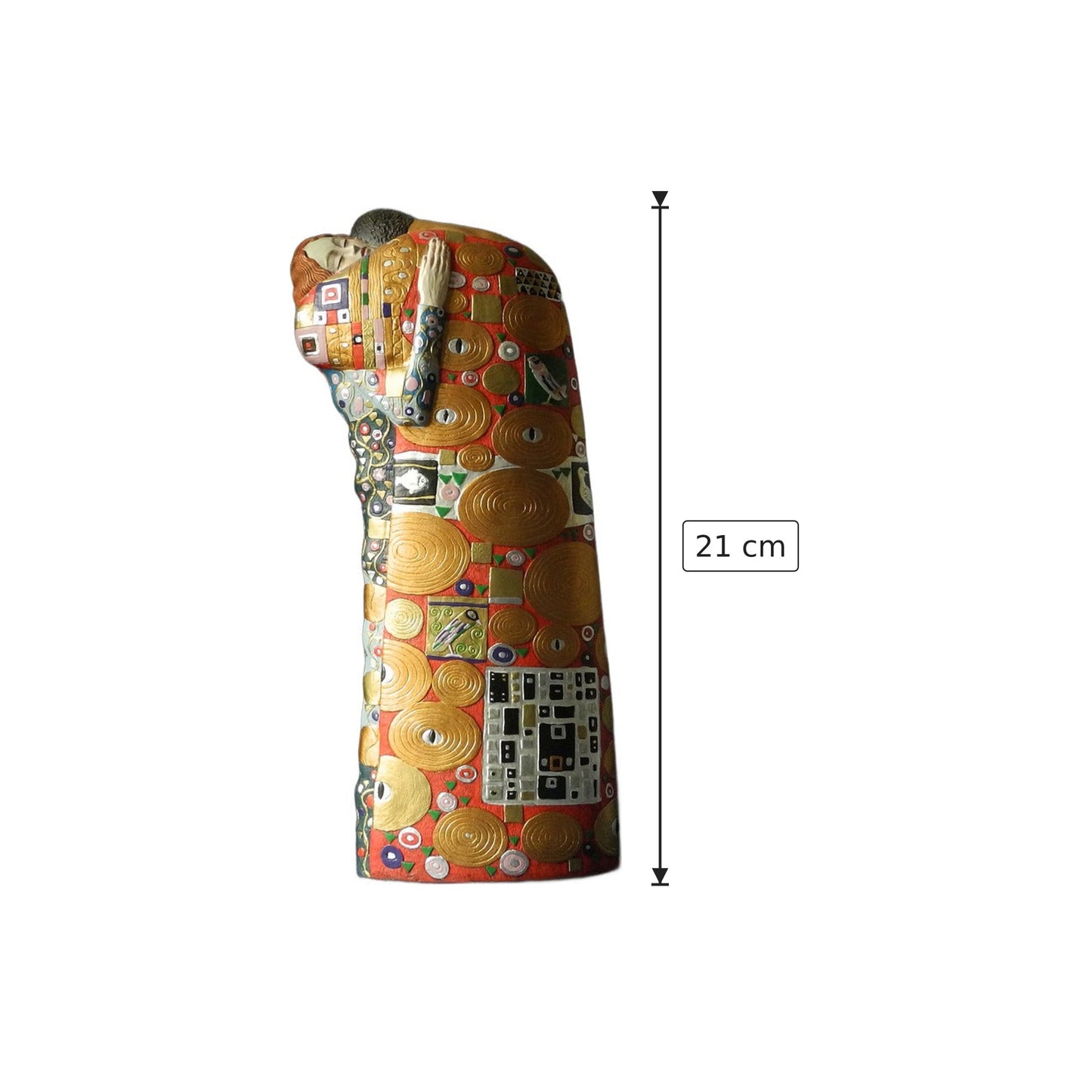 Gustav Klimt - L'abbraccio - h 21 cm - Scultura 3D - Fatta e Dipinta a Mano