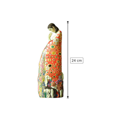 Gustav Klimt - Speranza - h 24 cm - Scultura 3D - Fatta e Dipinta a Mano