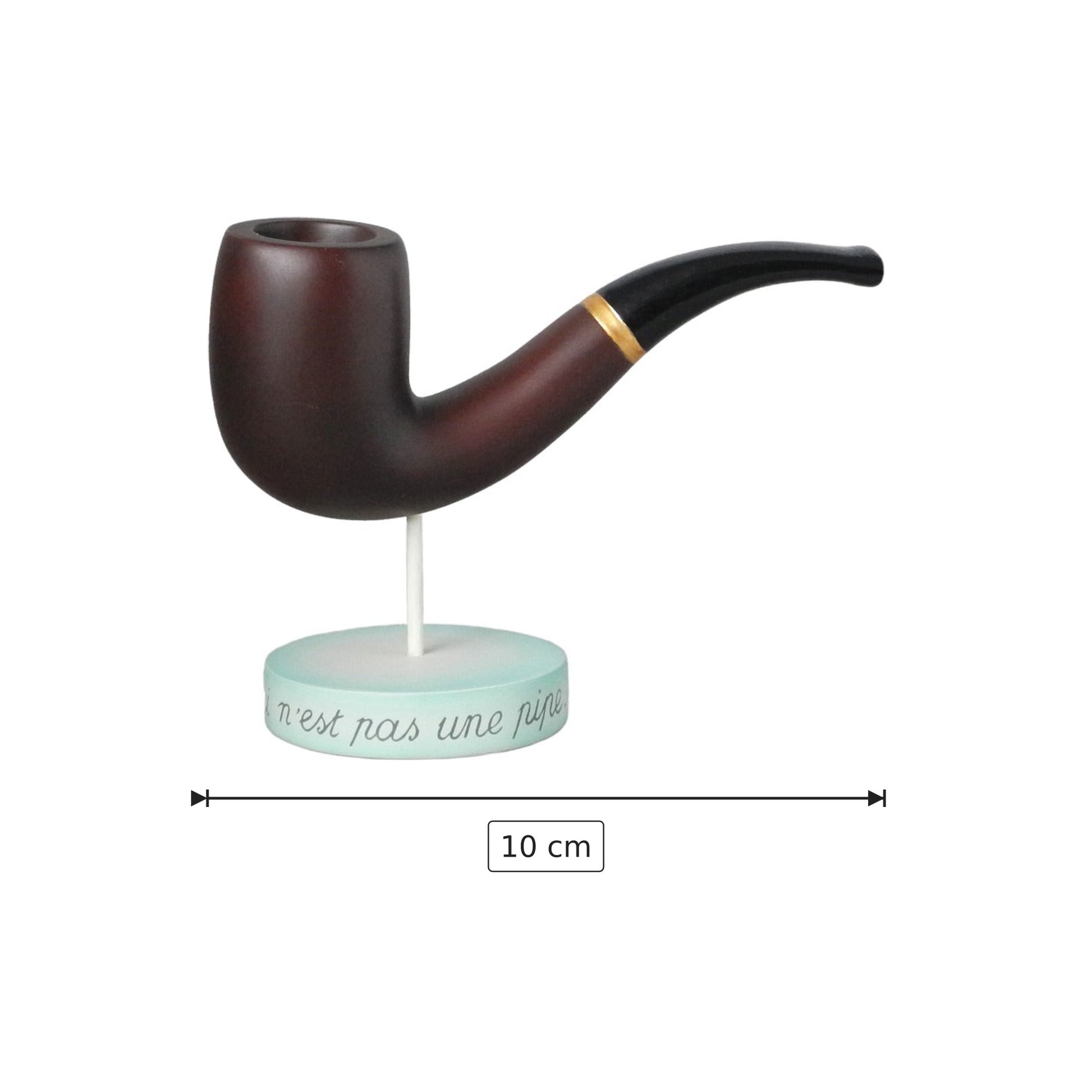 René Magritte - Questa non è una pipa - h 10 cm - Scultura 3D - Fatta e Dipinta a Mano