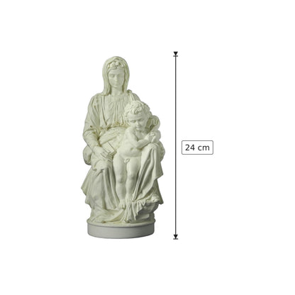 Buonarroti Michelangelo - La Madonna di Bruges - h 24 cm - Scultura 3D - Fatta e Dipinta a Mano