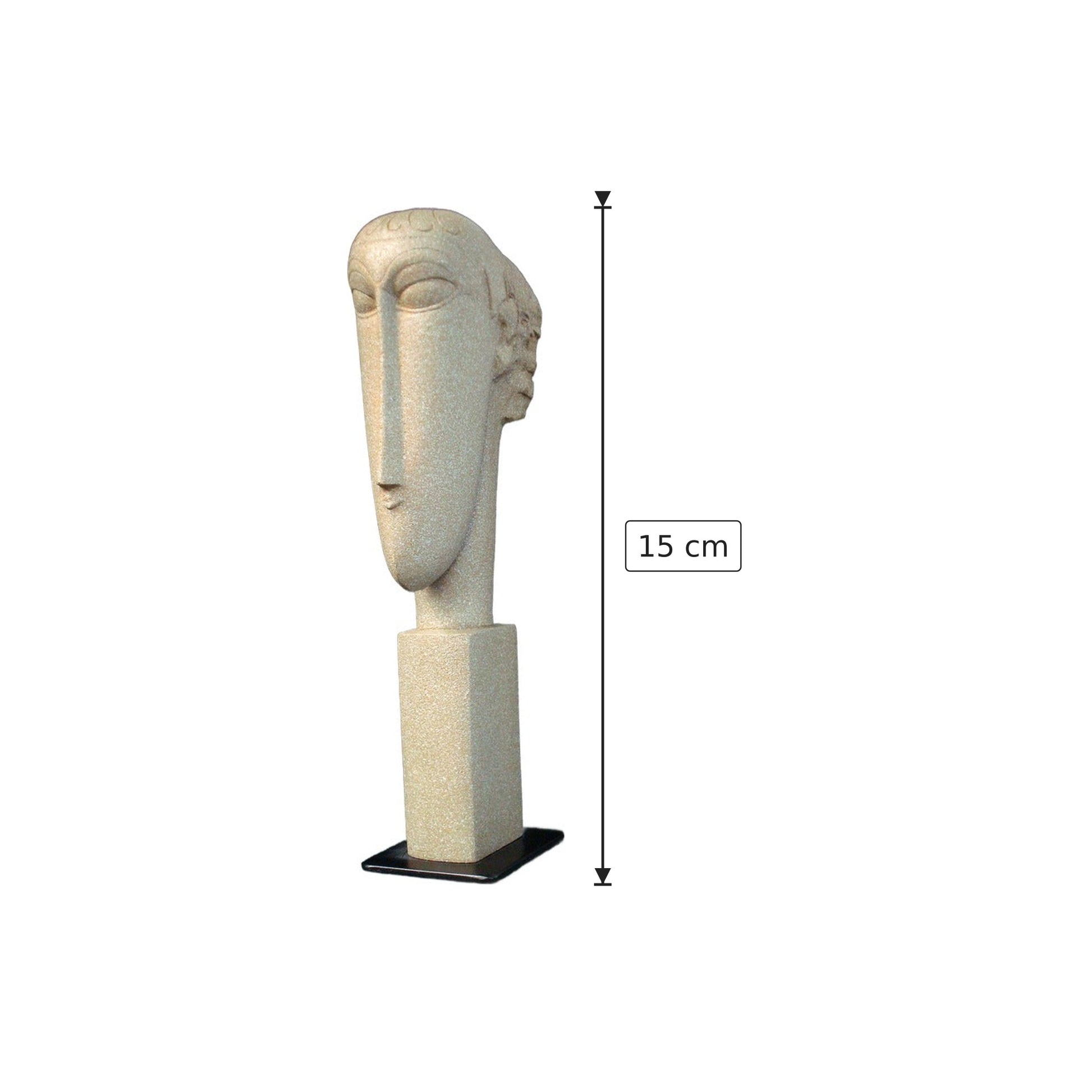 Amedeo Modigliani - Testa - h 15 cm - Scultura 3D - Fatta e Dipinta a Mano