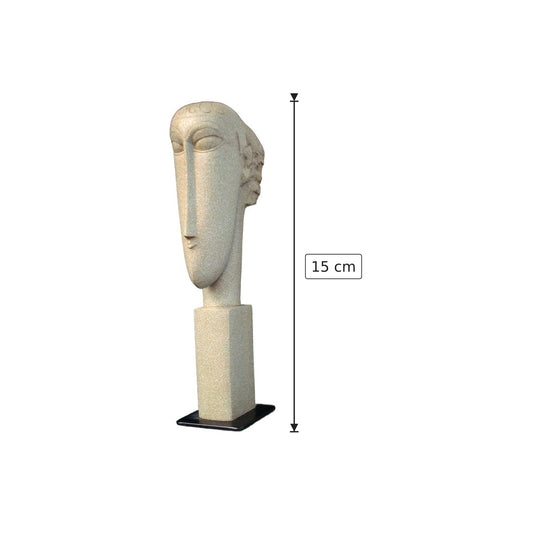 Amedeo Modigliani - Testa - h 15 cm - Scultura 3D - Fatta e Dipinta a Mano