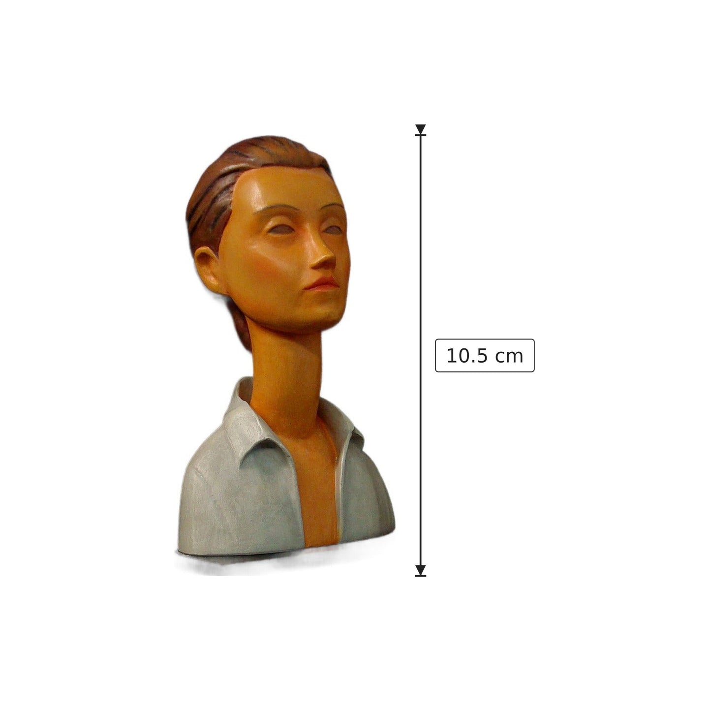 Amedeo Modigliani - Lunia - h 10.5 cm - Scultura 3D - Fatta e Dipinta a Mano