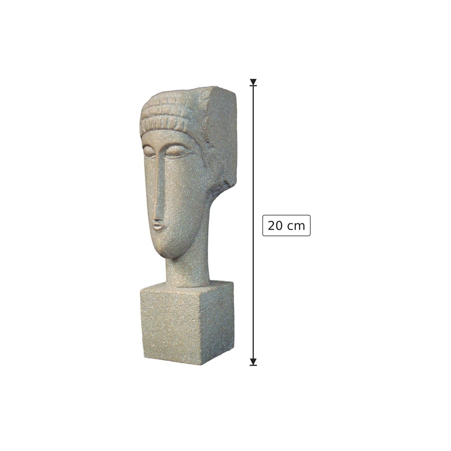 Amedeo Modigliani - Testa - h 20 cm - Scultura 3D - Fatta e Dipinta a Mano