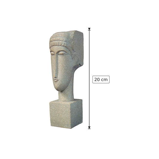 Amedeo Modigliani - Testa - h 20 cm - Scultura 3D - Fatta e Dipinta a Mano