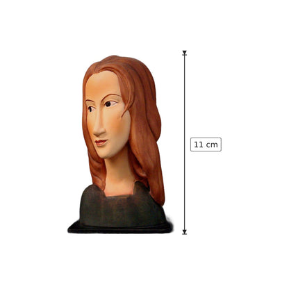 Amedeo Modigliani - Jeanne - h 11 cm - Scultura 3D - Fatta e Dipinta a Mano