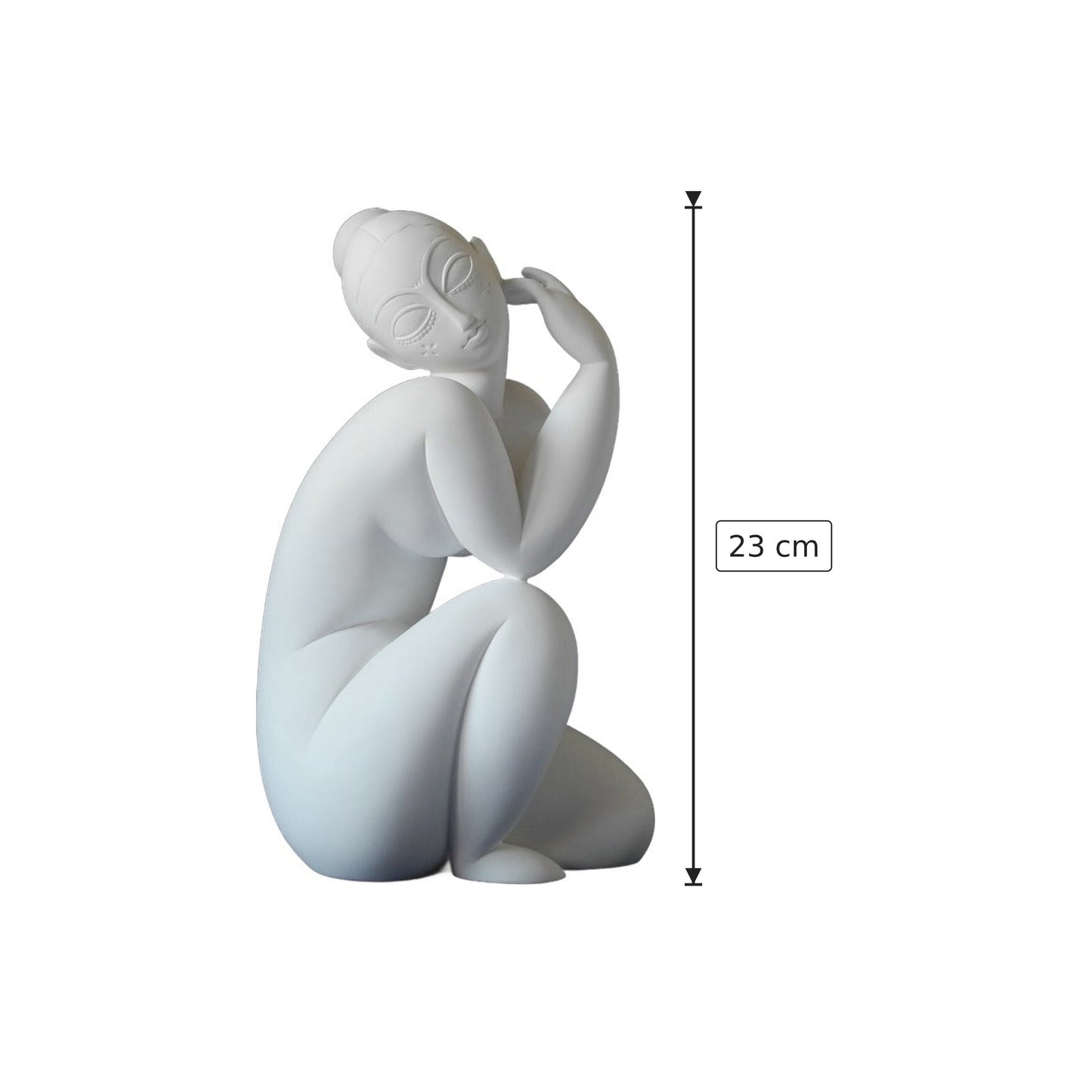 Amedeo Modigliani - Donna nuda seduta - h 23 cm - Scultura 3D - Fatta e Dipinta a Mano