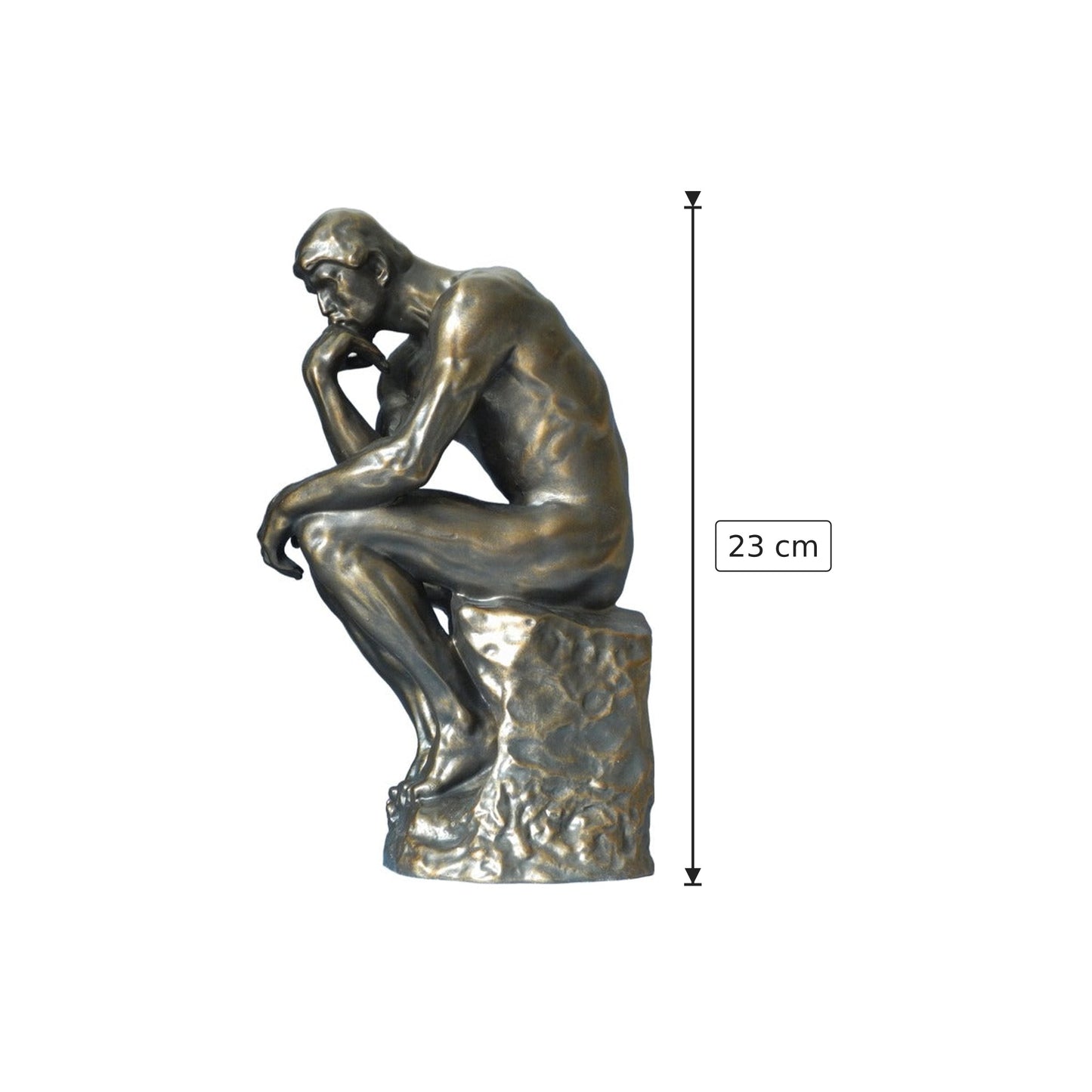 Auguste Rodin - Il pensatore - h 23 cm - Scultura 3D - Fatta e Dipinta a Mano