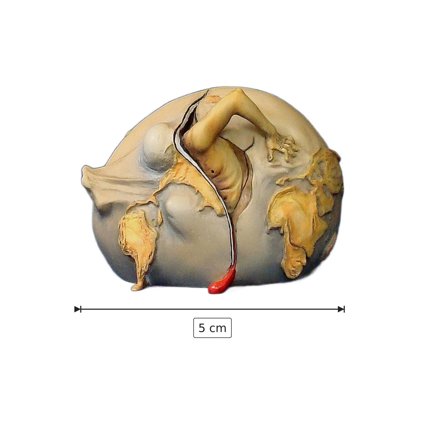 Salvador Dalì - Nascita - h 5 cm - Scultura 3D - Fatta e Dipinta a Mano