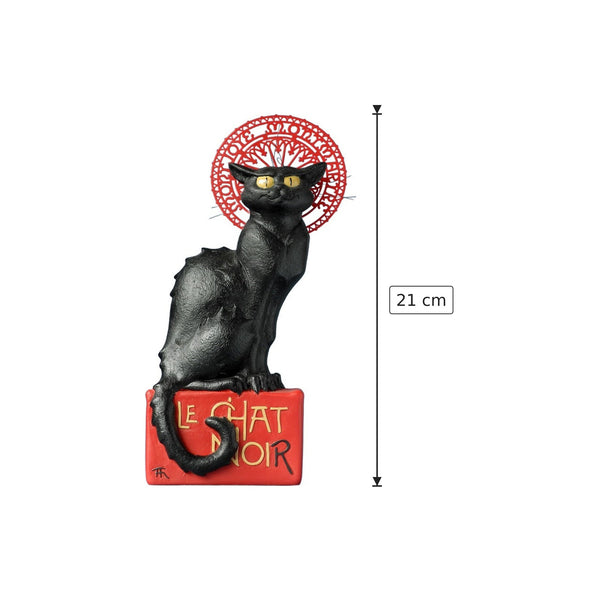 Théophile Alexandre Steinlen - Chat noir - h 21 cm - Scultura 3D - Fatta e Dipinta a Mano