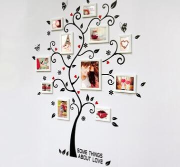 Adesivo murale Albero genealogico con foto colorate