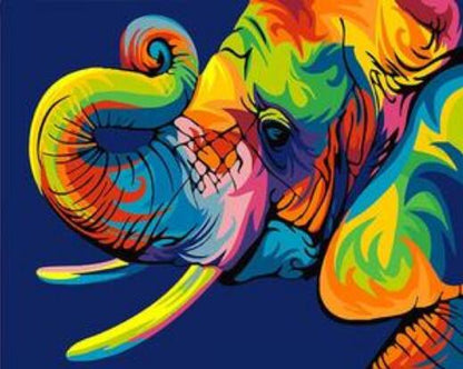 Quadro su tela Elefante multicolore