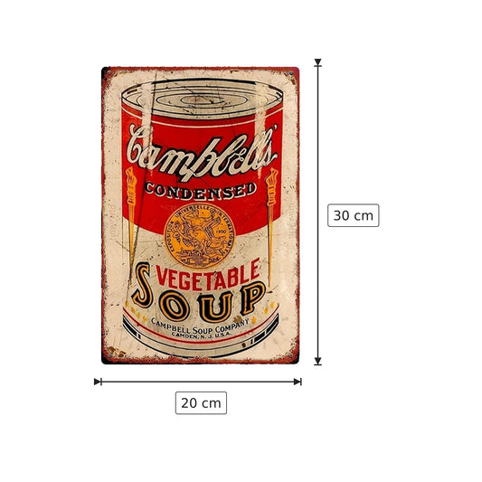Targa Vintage in Legno - Lattina di Zuppa - 20x30 cm