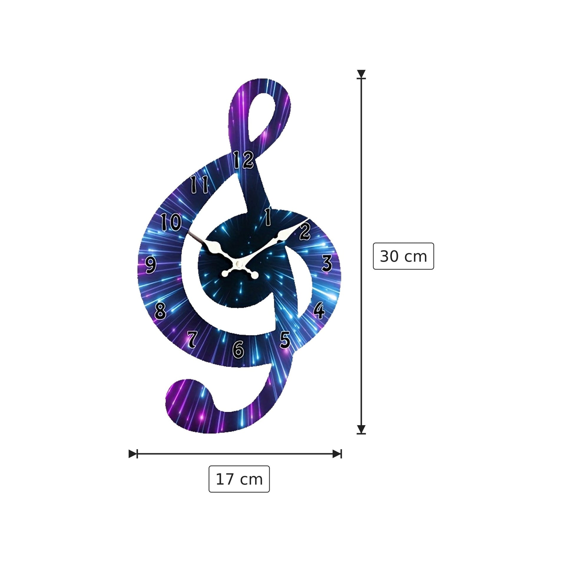Orologio design chiave di Sol - 17×30 cm