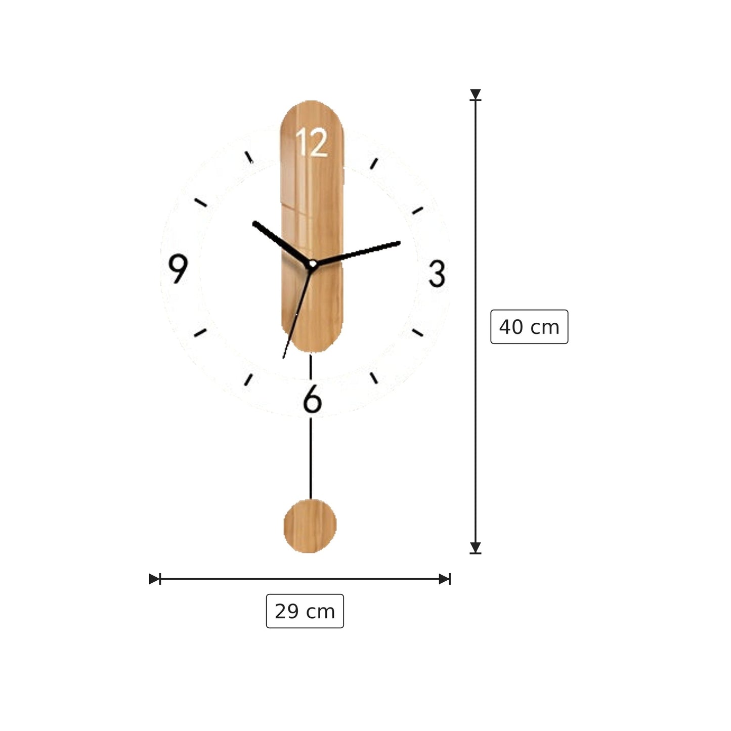 Orologio da parete a pendolo - 29×40 cm