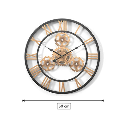 Orologio da parete silenzioso senza tic - Ottone antico 50 cm