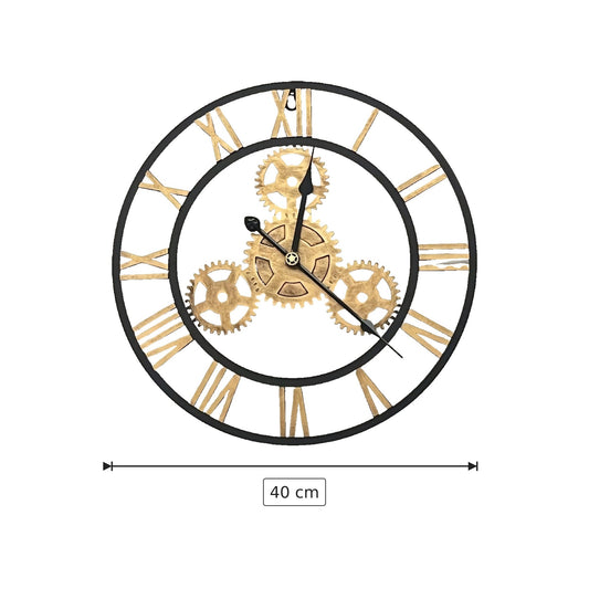 Orologio da parete silenzioso color ottone antico Ø40 cm