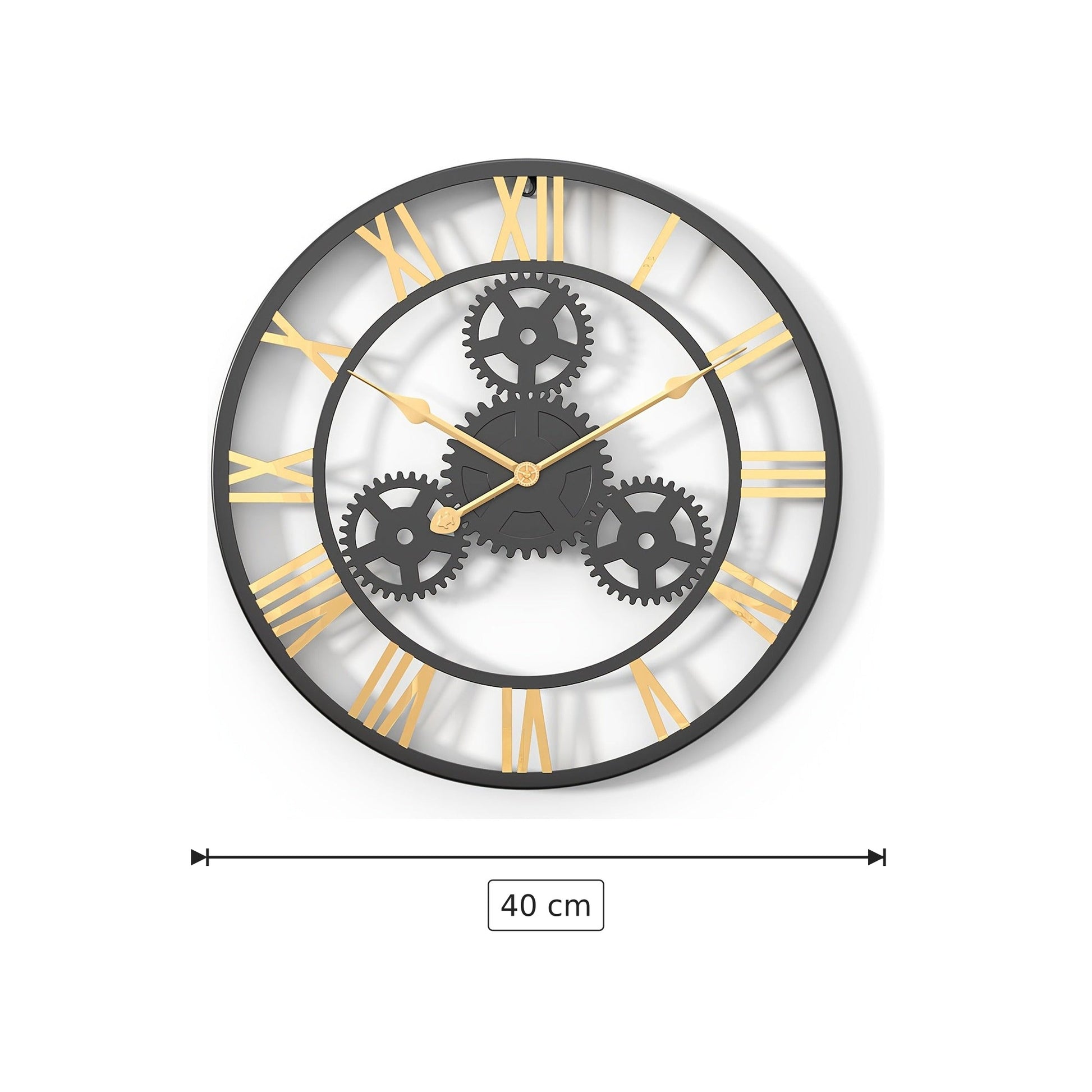 Orologio da parete nero silenzioso Ø40 cm