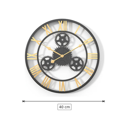 Orologio da parete nero silenzioso Ø40 cm