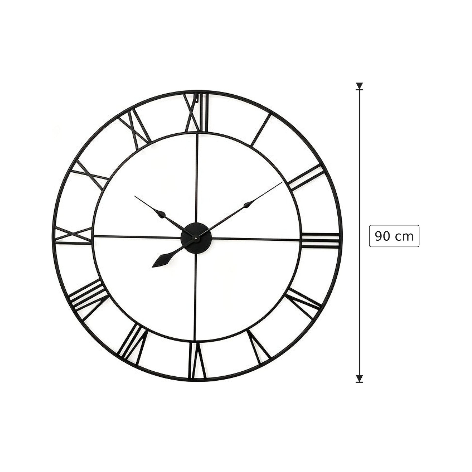 Orologio da parete in ferro - 90 cm Nero