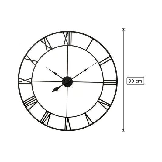 Orologio da parete in ferro - 90 cm Nero