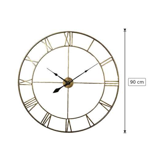 Orologio da parete in ferro - 90 cm retro colore dorato