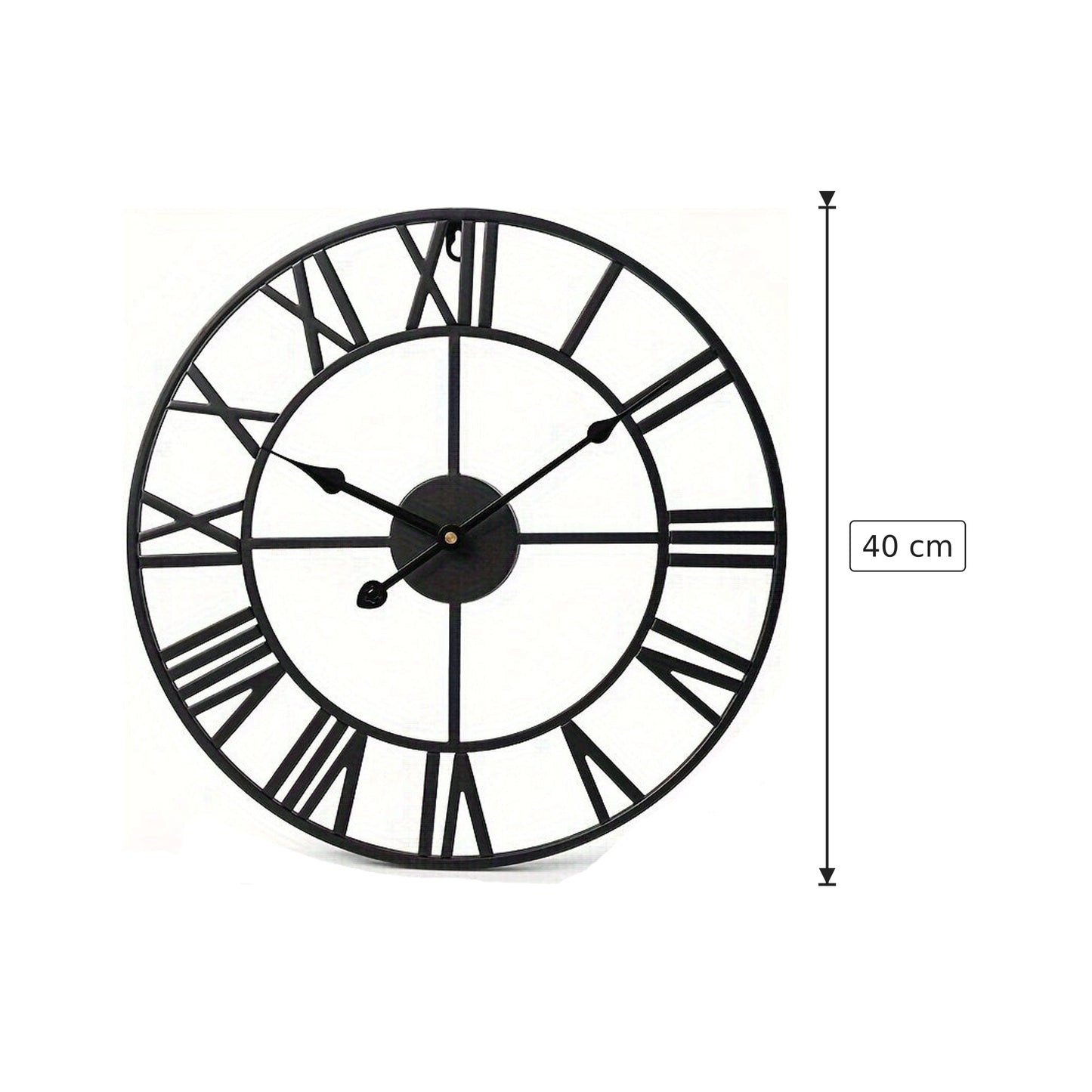 Orologio da parete in ferro nerro - Ø40 cm