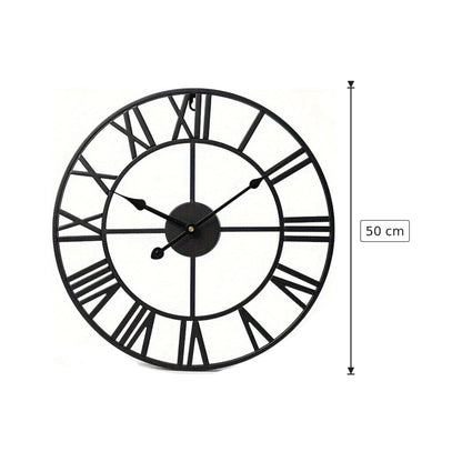 Orologio da parete in ferro - 50 cm Nero