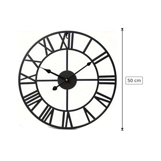 Orologio da parete in ferro - 50 cm Nero