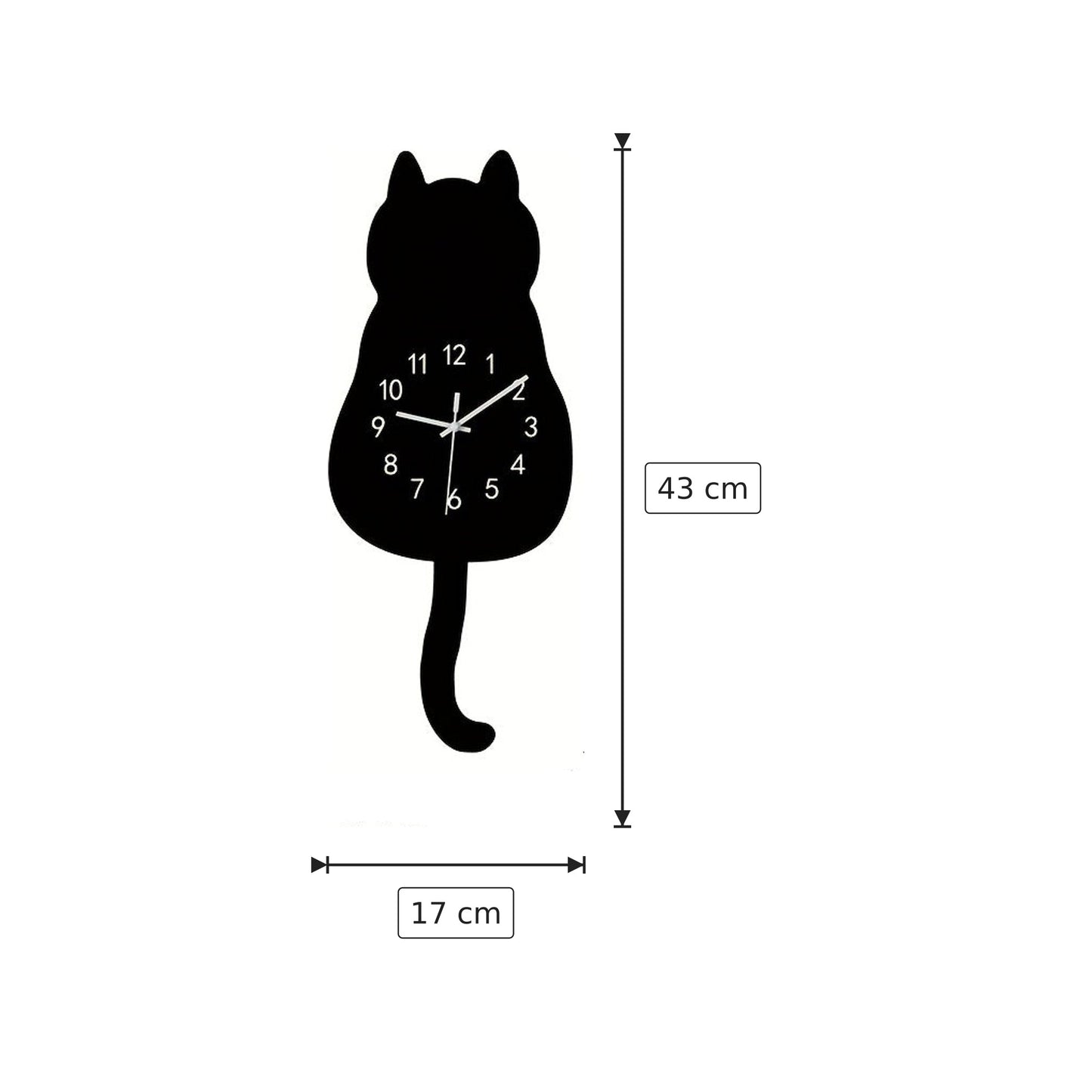 Orologio con stampa artistica di gatto nero 17x43 cm