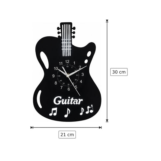 Orologio chitarra nero  21x30 cm