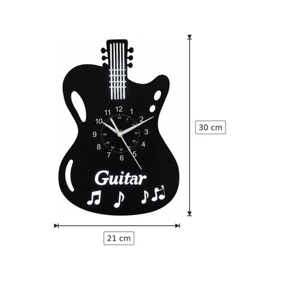 Orologio chitarra  con luce a LED multicolore 21x30 cm