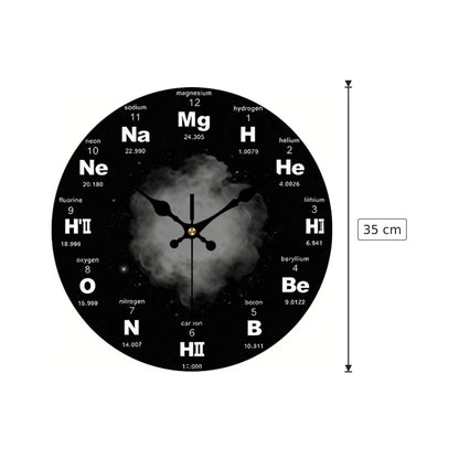 Orologio da Chimico Minimalista in legno stampato- Ø35 cm